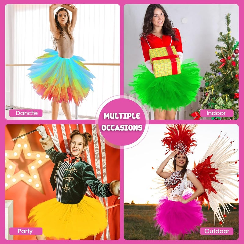 Fynnsure Tutu Skirts for Women 5 Layered Tutu 80s Outfit Adult Halloween Costume Women Tulle Skirt Puffy Skirts Dance Skirt - Image 2